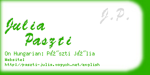 julia paszti business card